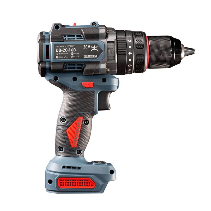 Дрель-шуруповерт ударная DB-20-160 (без АКБ и заряд. устр.) КВТ 104539