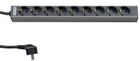 Блок розеток SHT19-9SH-2.5EU для шкафов 19дюйм горизонт. 9 универс. розеток 16А шнур 2.5м Hyperline 26449