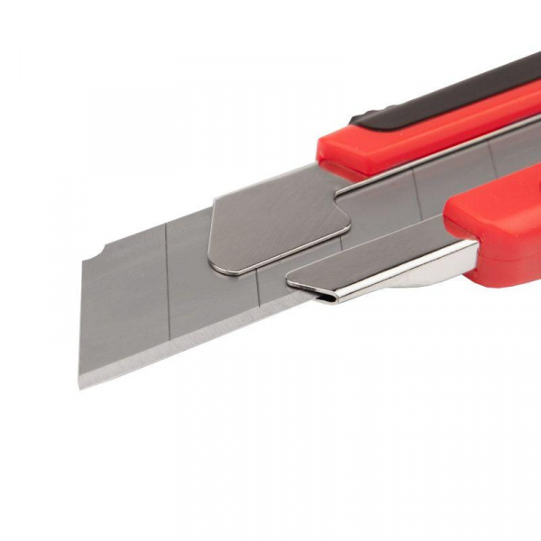 Нож с сегментированным лезвием 25мм корпус ABS пластик обрезиненный Rexant 12-4919